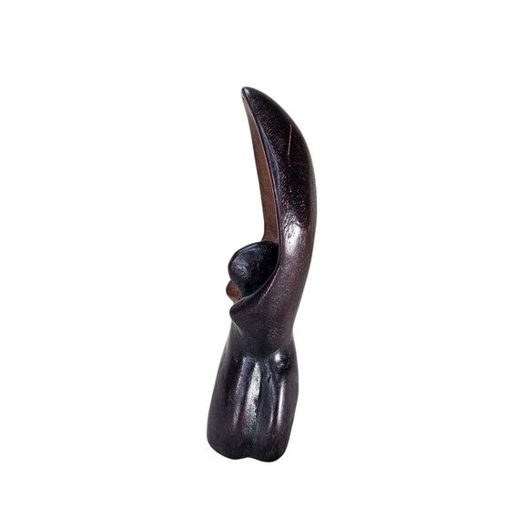 Hand-Carved Abstract Wooden Sculpture Of Woman Figure - Picture 7 of 10